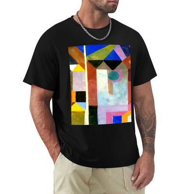 Paul Klee Bunte Architektur Klee-inspiriertes Feinkunst-T-Shirt Schnelltrocknendes Leichtes Sport-T-Shirt