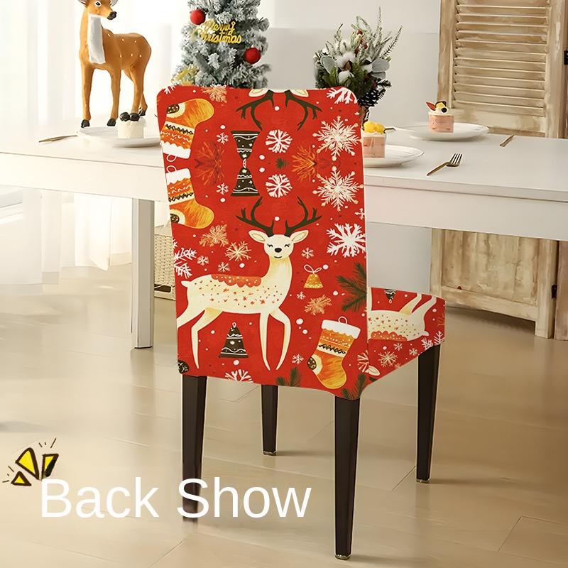 Christmas Decoration Stretch Covers Chair Cover Dining Room Office Banquet Chair Protector Elastic Material Armchair Cover M035