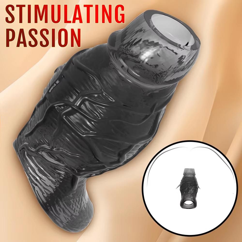 Penis Sleeve Penis Extender Condom Erection Cock Ring Delay Ejaculation Sex Toys for Men Adult Game Sex Shop
