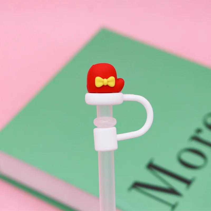 Christmas Straw Cover Silicone Tips Drinking Dust Cap Santa Snowman Yeti Straw Stopper Reusable Christmas Party Straw Decoration