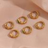 Waterproof Fashion 18K Gold Plated Jewelry Small Square CZ Cubic Zircon Hoop Earring Women Christmas Gift Party
