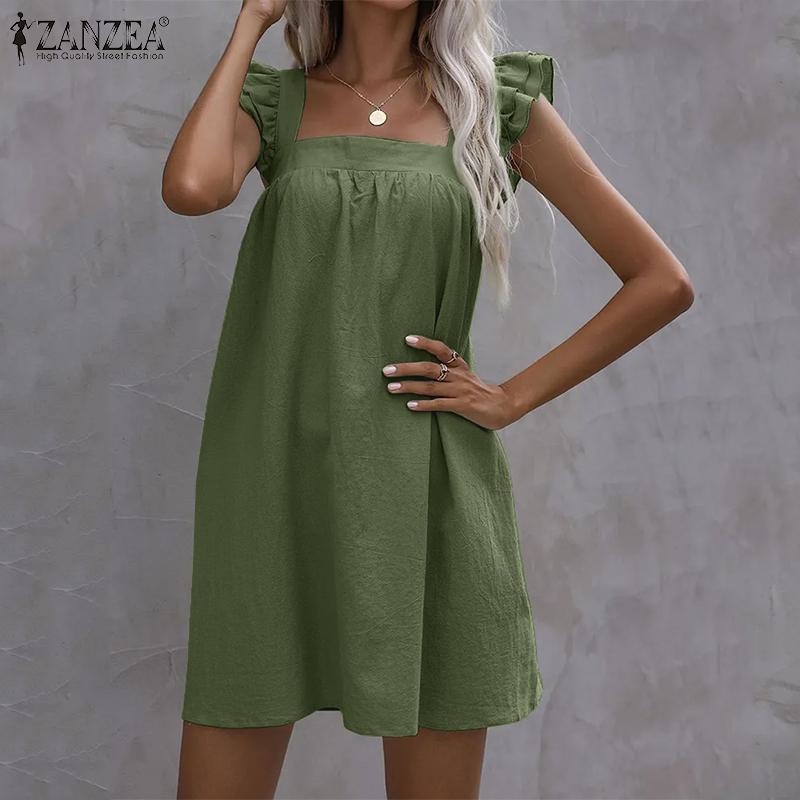 

ZANZEA Женское повседневное летнее пляжное платье без рукавов