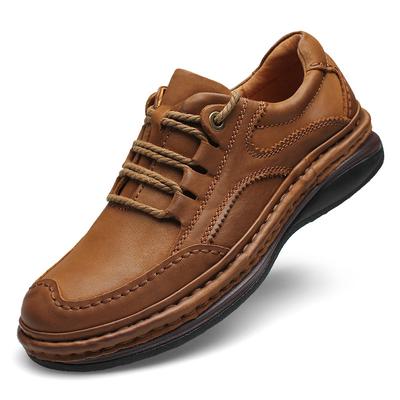 Men Genuine Leather Shoes Business Formal Shoes 100% Cowhide Breathable Mountain Hiking Shoes Leather Sneakers