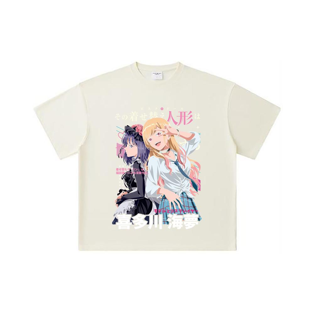 260 GSM Double Yarn 32 Count 100% Cotton My Dress Up Darling V1 Print Unisex Heavy Cotton T Shirt