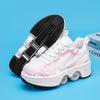 Automatic Retractable 4-Wheel Roller Skates Women's High Sneakers Shoes With Wheels Girls' Dual-Purpose Skating Sports Shoes