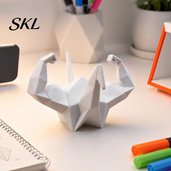 Origami Cranes Phone Holder Muscular Holder, 3D Printed Mobile PLA Stand, Universal Cell Mount for Desktop Decoration