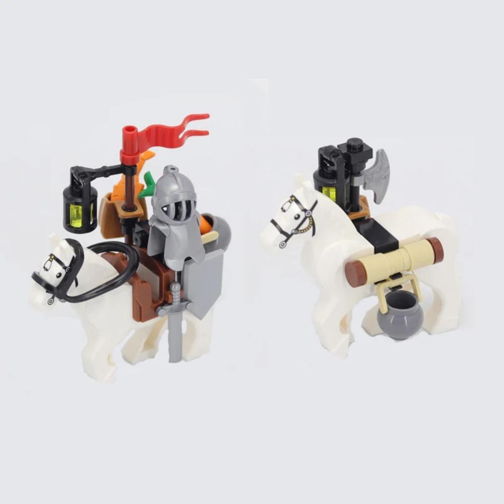 MOC Animal Building Block Accessories Set Crow Parrot Peacock Eagle Flamingo Transport Horse Ox Cart Gift Brick Model Toy K001