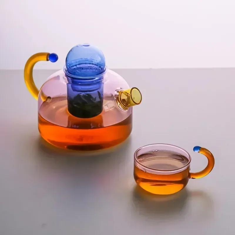 Creative Heat Resistant Glass Teapots Pitcher Suitable Household Teaware Lover Tea Sets Kettle Water Cup Bottle Cooker Usable