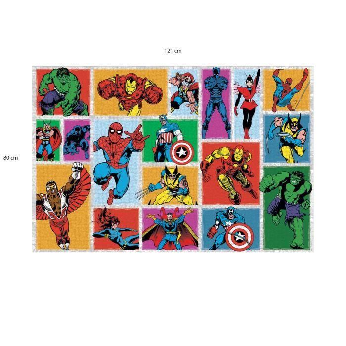 Puzzle 3000 pièces Retro Marvel, Adultes et enfants dès 14 ans, Puzzle de qualité supérieure, Collection Mes Héros, 12001549, Nathan