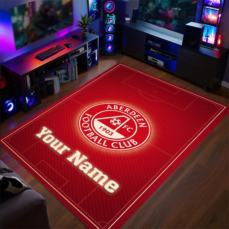 Crystal Velvet Rug Aberdeen FC Print Custom Name Text Floor Mat Home Decor