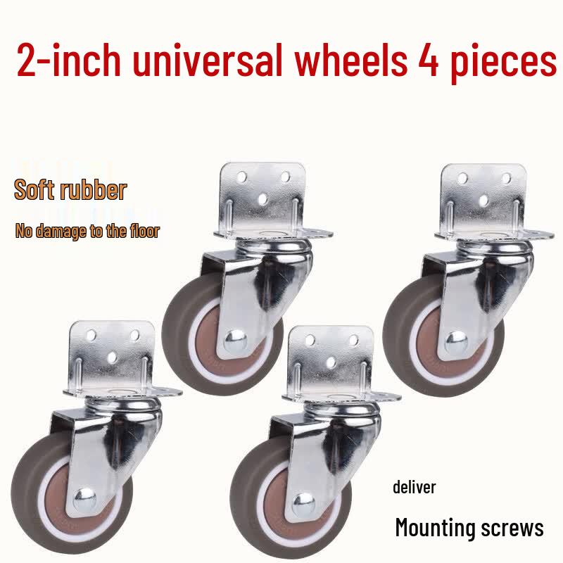 JNL L-Type TPR Rubber Silent Swivel Caster Wheels with Bearings