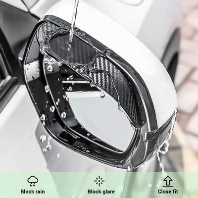 1 Pair Universal Auto Parts Rearview Mirror Protector Rain Cover Car Rearview Mirror Eyebrow Rain Cover Carbon Fibre
