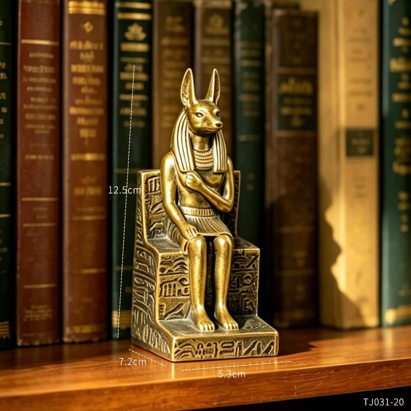 Vintage Egyptian Anubis Ram Khnum Resin Statue Set Decorative Figurines For Home Living Room Tabletop Wall Display 2026 New