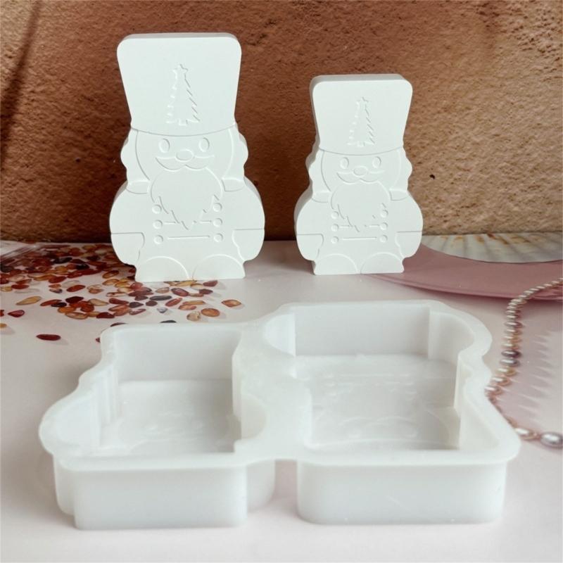 Sturdy Reusable Silicone Craft Mould Christmas Nutcrackers Shape for Candle Making and Art Projects