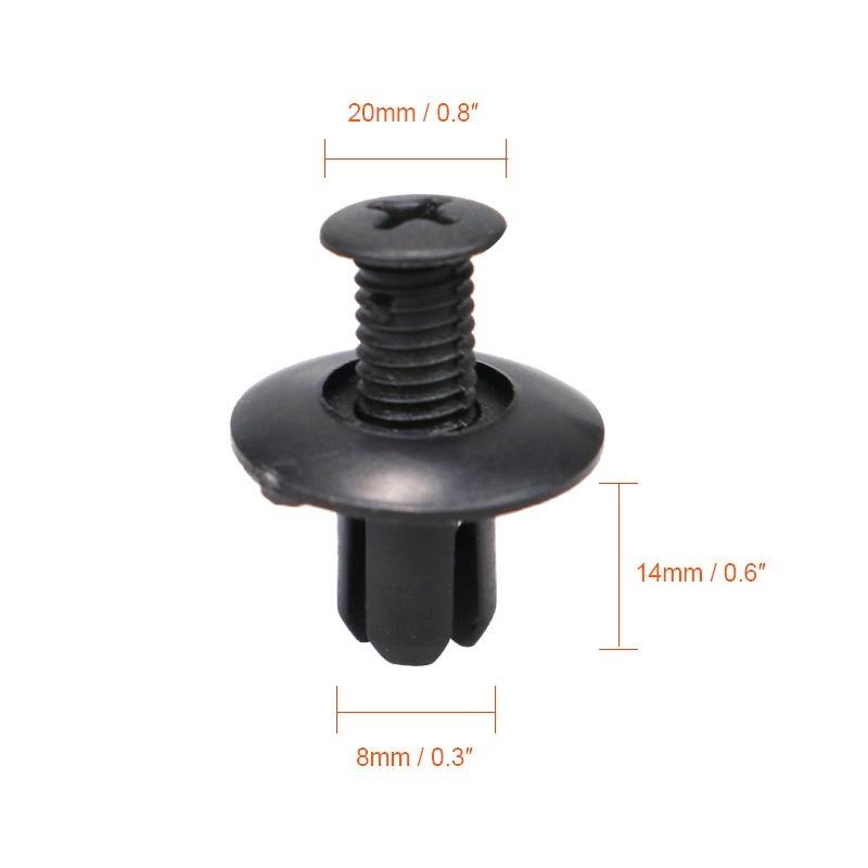 Universal Car Hole Plastic Rivets Fastener Push Clip 8mm Black Car Bumper Door Trim Panel Retainer Fastener Clip Car Accessories