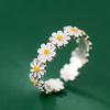 Süße Gänseblümchen Ringe für Frauen Süße Mädchen Exquisiter Emaille Sonnenblumen Offener Ring Korea Neuer Trend Schmuck Hochzeitsgeschenk