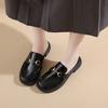 Fashion CRLAYDK Mules for Women Flats Leather Slip On Shoes Comfortable Business Work Casual Ladies Backless Slide Round Toe Loafers