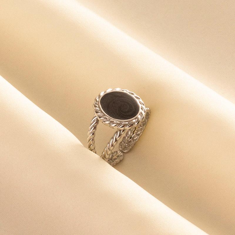 Punk Vintage Black Enamel Ring Stainless Steel Open Rings For Women Men Jewelry Fire Evil Eye Bague Acier Inoxydables Femme Gift