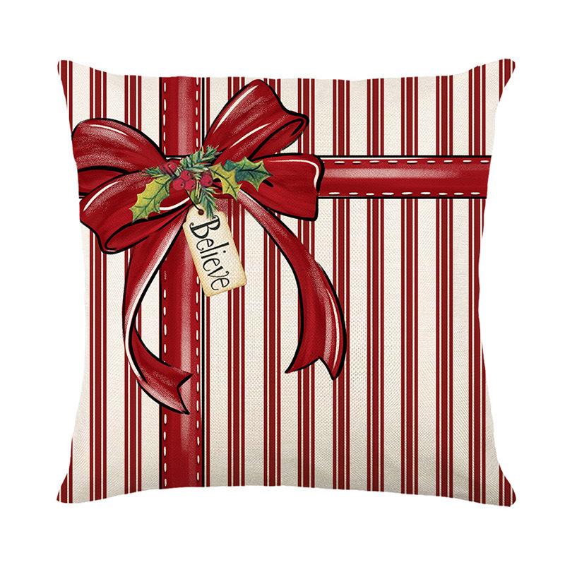 Christmas Pillowcase Decorative Linen Printed Porch Courtyard Sofa Home Decoration Pillowcase