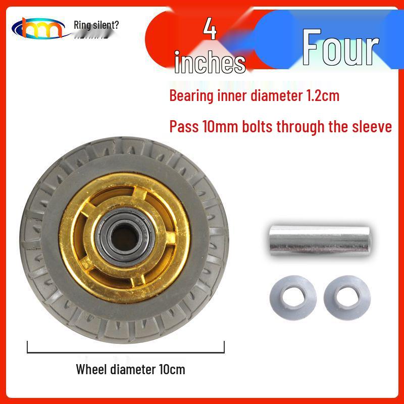 Schwerlast-Gummi-Lenkrollen mit Bremse - Doppelt gelagert, Größen 3/4/5 Zoll