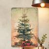 Vintage Metal Tin Wall Art Rustic Home Decor Christmas Tree Sign Indoor Outdoor Garage Bar Gym Man Cave 8x12 Inch