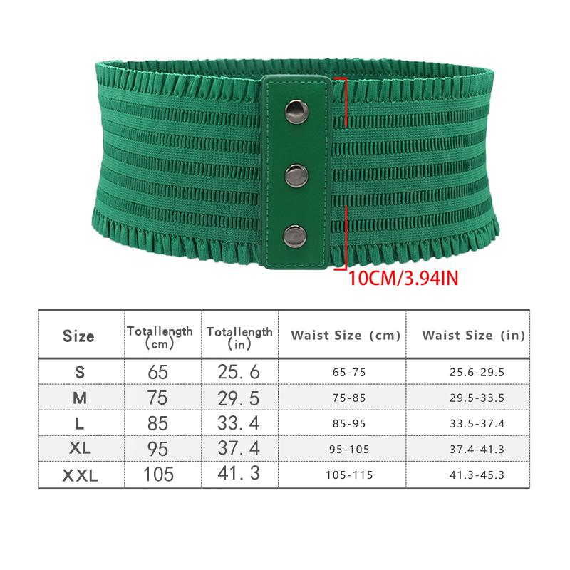 Ruches Brede Riem Drievoudige Gesp Elegante Elastische Tailleband Decoratieve Jurk Ceintuur voor Vrouwen Grote Maat 105cm blue