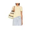 Polo Solid Color Logo Embroidered Button Short Sleeve Polo Shirt Women Tops Yellow 211959594-006