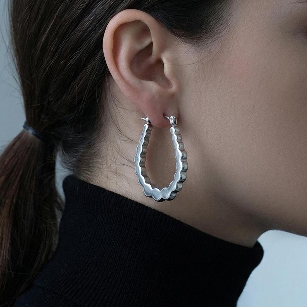 18k Gold-Plated Stainless Steel Geometric U-Shaped Earrings - Simple, Fashionable, Versatile 