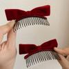 Red Velvet Bowknot Hair Clip Hair Comb Bow Hairpin Sweet   Student