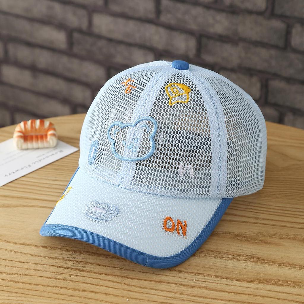 Cartoon Bär Baby Baseballkappe Niedliche Tier Kleinkind Mütze für Kinder Junge Mädchen Sommer Atmungsaktiv Dünnes Netz Sonnenschirm Kappen