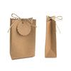 10set With Tag and Rope Candy Box Bread Bag White Candy Biscuit Bag For Guest Gift Gift Bag Brown 7x3.5x11CM