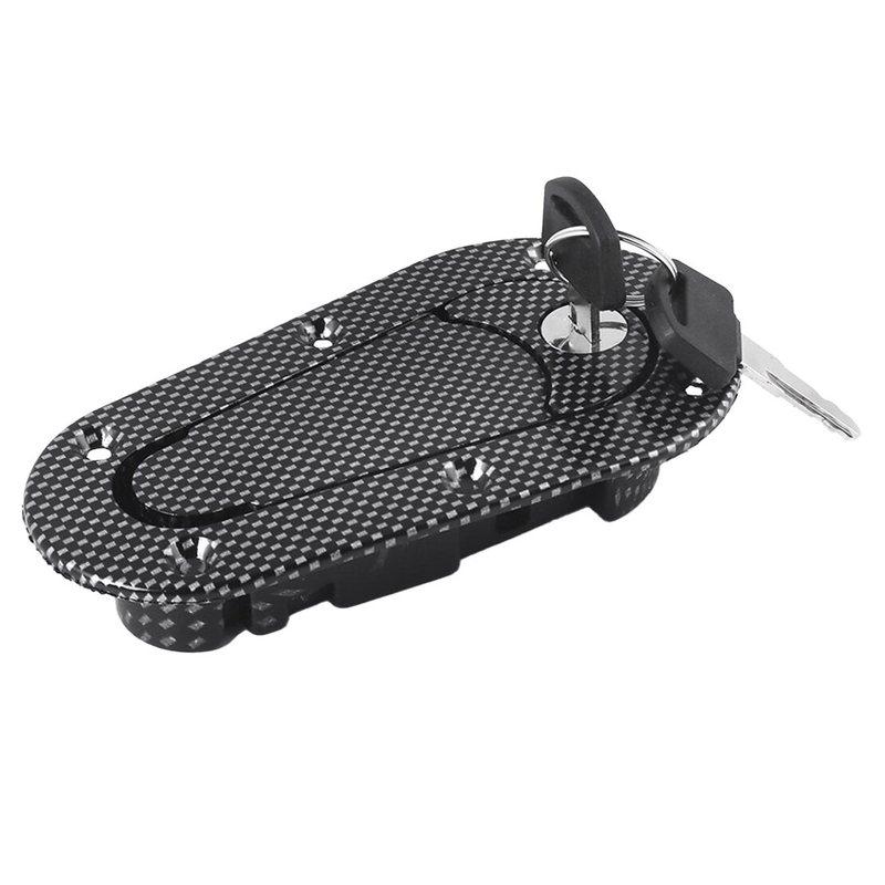 Bündig montiertes Motorhauben-Schnellverschluss-Verriegelungsstift-Kit mit Schlüssel für Rennwagen, Schwarze Karbonfaser-Textur