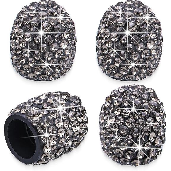 4PCS Bling Crystal Diamond Tire Stem Valve Caps, Dustproof Car Wheel Tire Valve Caps Universal Tire Valve Stem Covers for Cars, SUV, Trucks, Bikes,