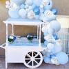 Metallic Blue Balloons With Silver Confetti For Baby Shower Birthday Wedding Decor