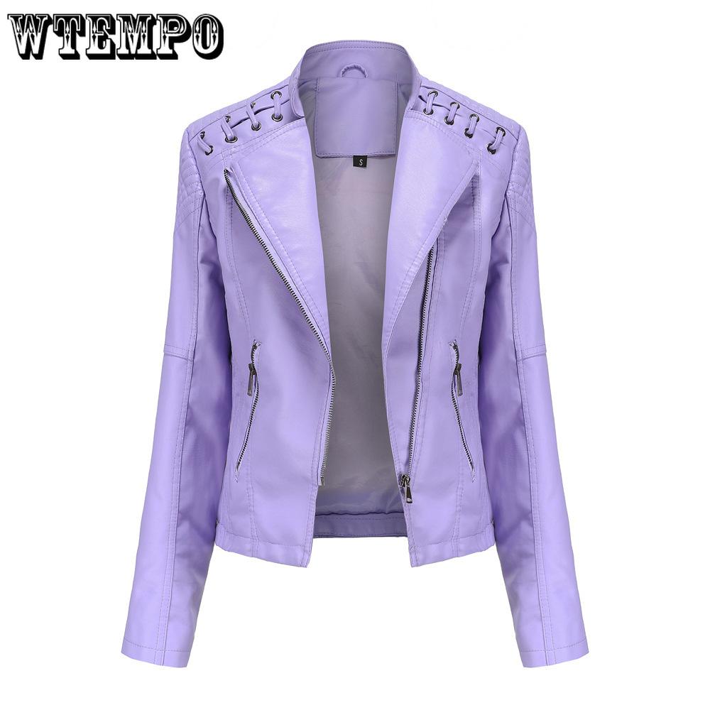 Spring and Autumn Women's Leather Jacket Short Jacket Slim Thin Section Leather Jacket Ms. Biker Clothing
