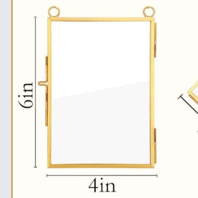 European Vintage Metal Glass Photo Frame: Antique Design for Pictures or Plant Specimens
