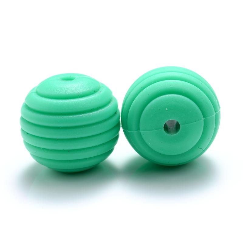 10 Stück/Los 15mm Baby-Silikonperlen Beißringe für 4-6 Monate Spiral-Lebensmittelechtes Silikon Beißring Schnuller Kette Halskette Herstellung