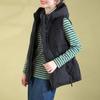 Literary and retro down vest women's 2025 winter new vest ethnic style warm new Chinese hooded vest tide