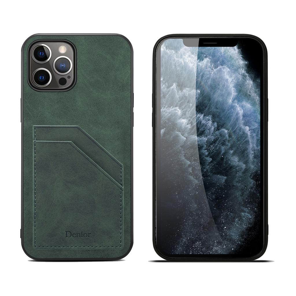 Denior Applicable iPhone15 mobile phone case Apple 13 plug-in card 12Pro retro leather anti-drop 14 mobile phone case