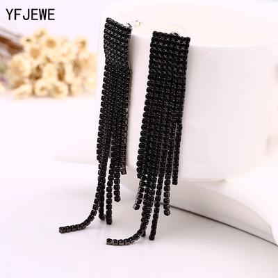 עגילי ציצית בציר שחור עגילי טיפה עגילים לנשים תכשיטי יוקרה ארוך מתנדנד עגיל
