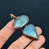 Aquamarine Copper Electroformed Pendant, Handmade Gemstone Pendant Jewelry, Gifts For Wife Brand New Pendant