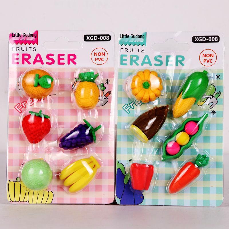 Adorable Cartoon Mini Eraser Set for Students – Perfect Back-to-School Gift