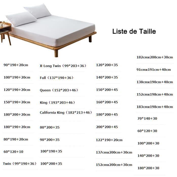 Protège matelas imperméable - LEOCLOTHO - AZ King - Bouclette Microfibre - 45 cm d'épaisseur - Blanc