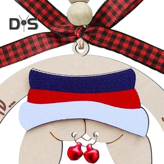 1/3Pcs Funny Christmas Ornaments Wooden Naughty Ugly Xmas Tree Hanging Sign Inappropriate Dirty Santa Decoration for Holiday Home Decor
