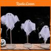 Halloween Fabric Witch Broom Decor Set Colorful Mesh Trick Or Treat Festivities