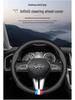 Genuine Leather Steering Wheel Cover for Infiniti QX50, QX60, QX80, Q50, Q70L, FX3 - All Seasons