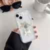 Custodia per Cellulare Fiore con Fiocco per Apple 17 Promax Trasparente Glitter Ins Style per IPhone 16 Silicone Morbido
