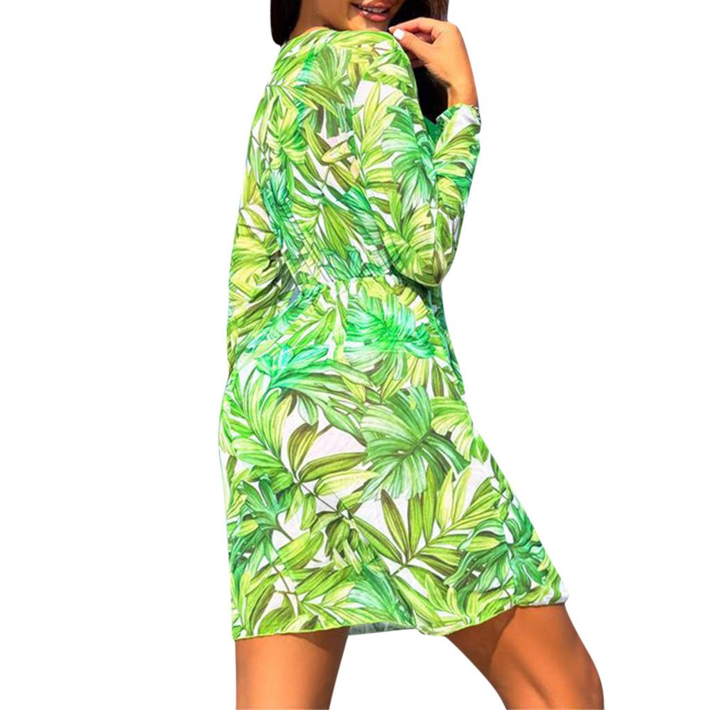 Sexy zweiteiliger Badeanzug für Damen, einfarbig bedruckt, hohe Taille, dreiteiliges Badeanzug-Set