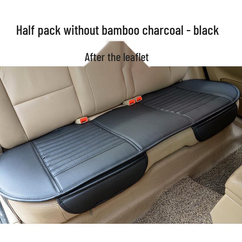Bamboo Charcoal Leather Car Seat Cushion Set, Three-Piece, No Backrest, All-Season Interior Kit