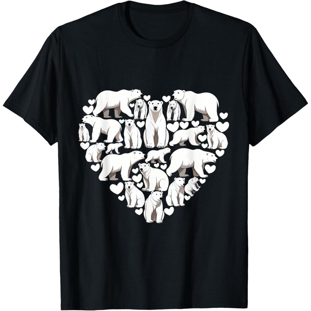 Polar Bear Lover Polar Bear Heart Valentine s Day Cotton Men T Shirt 3XL чёрный